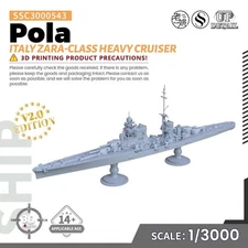 1/3000 Military Model Kit Italy Zara-class (Italian Warship) Heavy Cruiser Pola