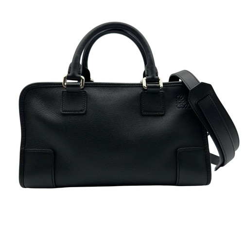 LOEWE Amazona 28 Black Silver Hardware Calf Women's Handbag Used