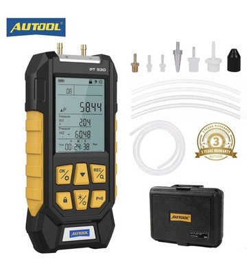 AUTOOL Digital Manometer Air Pressure Differential Gauge HVAC Gas Tester Meter