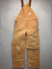 Vintage Carhartt Duck Bib Overalls 40x34 6FBQZ USA Canvas Workwear 80s 90s