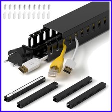 H1.4 W1.6in Professional Server Rack Cable Management Raceway, 66in 4X L16.5i...