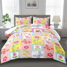 Pink Butterfly Kids Comforter Set Girls Floral Bedding Set Twin Mmbz250623 34