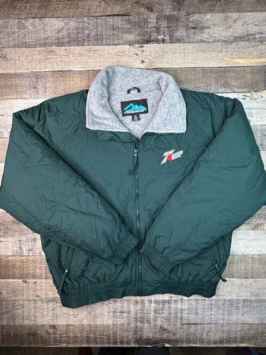 VTG Tri-Mountain Windbreaker Bomber Jacket Mens 2XL Fleece Lined 7UP Logo Y2K - product listing photo