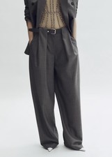 H&M Stella McCartney Barrel-leg Wool Grey Trousers New UK 16 US 12 L 1332258001