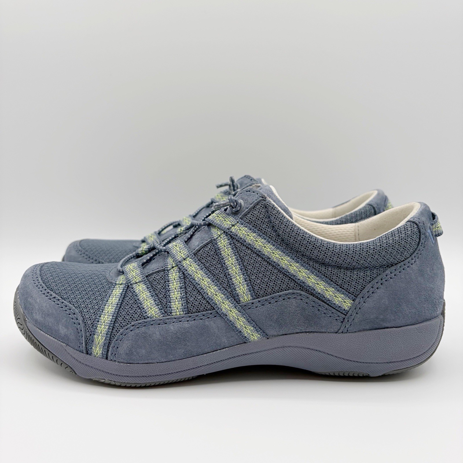 Dansko Women's Harlyn Suede Sneaker Size 37 EU US 6.5 - 7 Blue Comfort Light