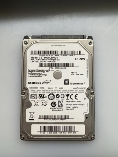 Seagate Samsung Momentus 1TB 1000GB Hard Drive ST1000LM024 HN-M101MBB/M