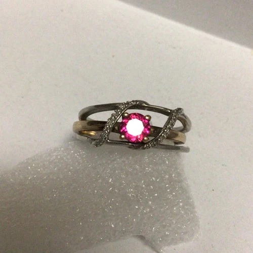 Vintage 10k Gold Ring With Ruby And Sterling Ring Together￼
