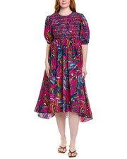 Farm Rio Rainbow Macaws Midi Dress Women's Purple S