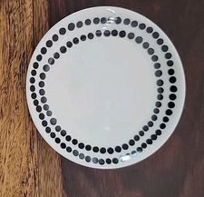 Appetizer Serving Trinket Trays Ceramic 3.5" Envogue  Set of 3 Dots & Dashes  