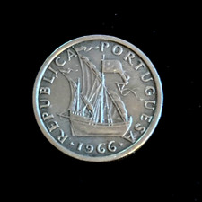 🇵🇹 Portugal 5 Escudos 1966 Caravel Sailing Ship Very Nice