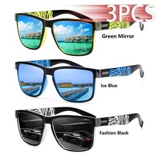 3PC Square Sunglasses UV400 Protection Lightweight Fashion Eyewear for Women Men