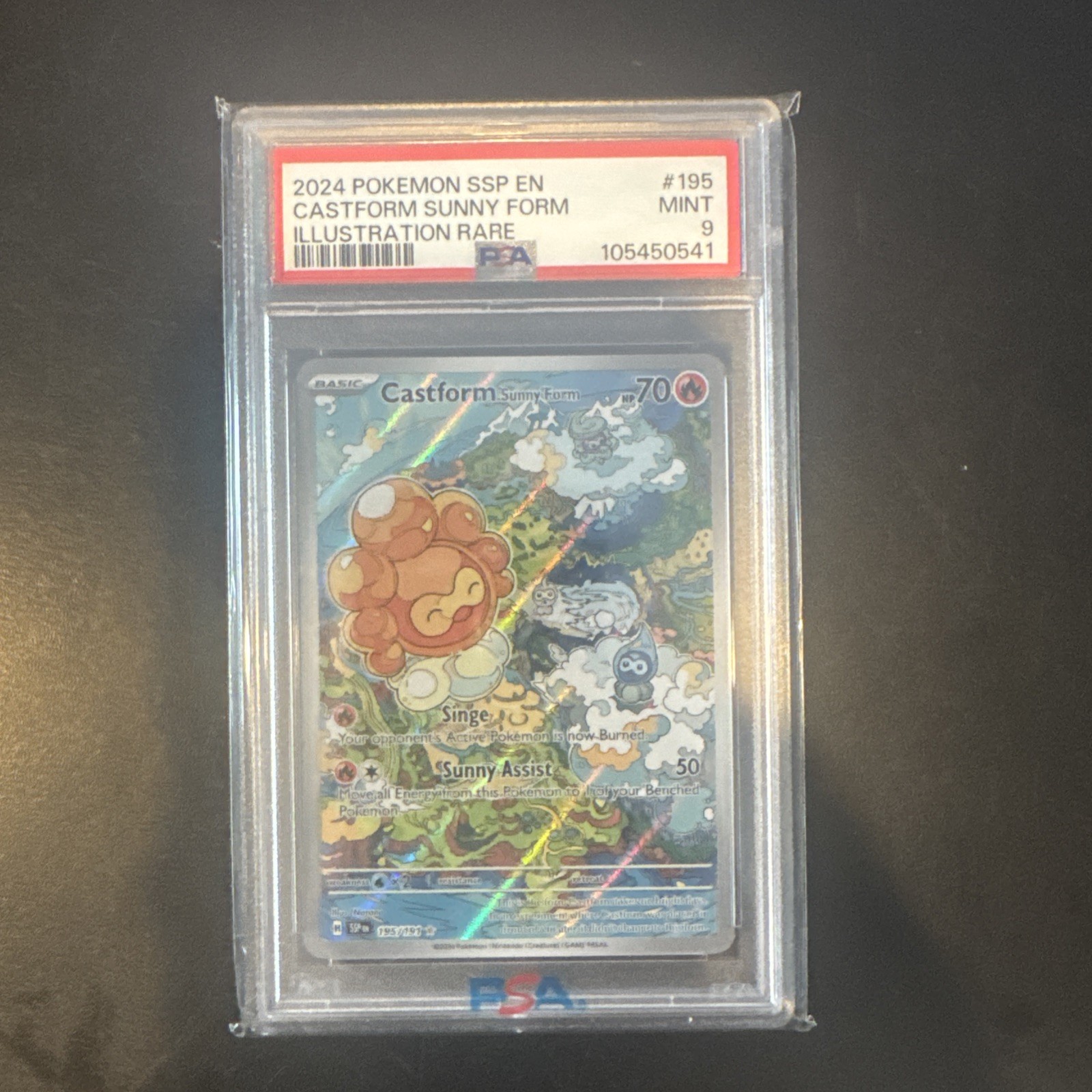 2024 Pokemon Surging Sparks Castform Sunny Form IR #195/191 Mint PSA 9 Mint