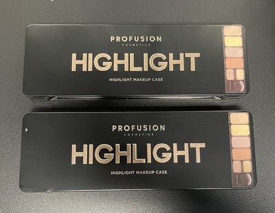 Lot Of 2 PROFUSION Cosmetics Highlight Palette & Brush 6 Shades Brand New
