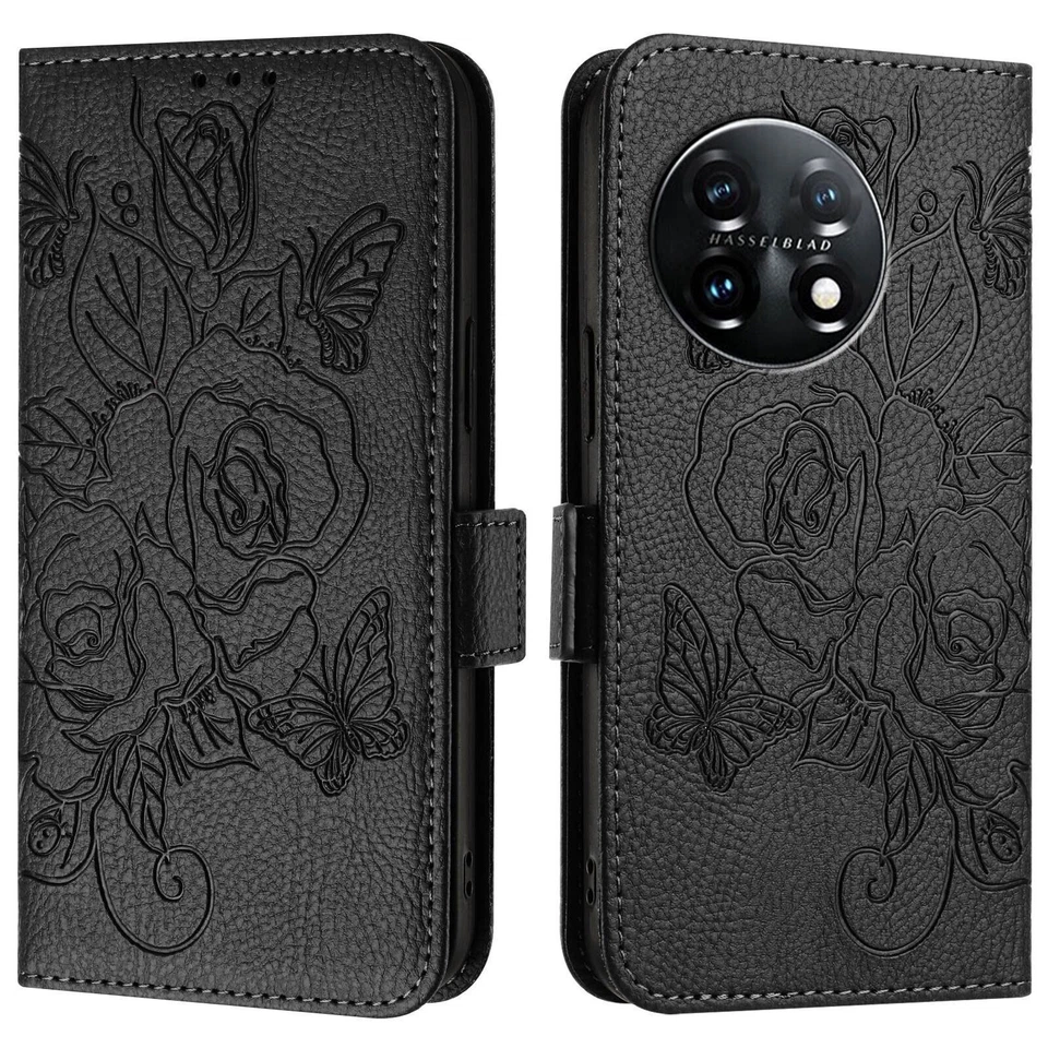 Rose Wallet Stand Phone Case for OnePlus 10 Pro 12 11 10R 9 Nord CE 4 N300 N20 - Image 3 of 4