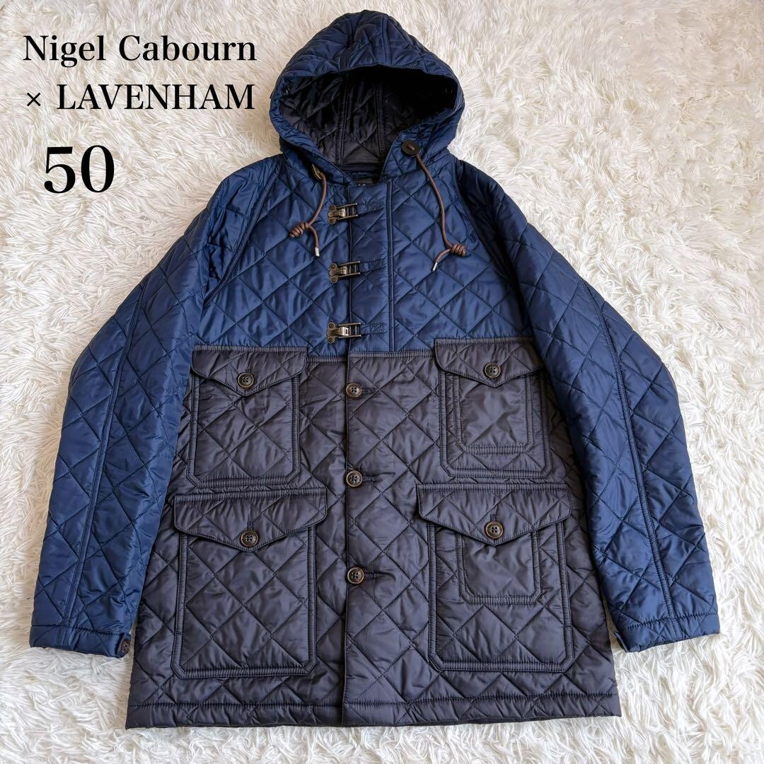 Nigel Cabourn × LAVENHAM QUILTED CAMERAMAN JACKET BLACK NAVY 50