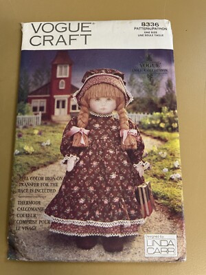 Vogue 8336 UNCUT Sewing Pattern, Early American Doll & Outfit, Linda Carr