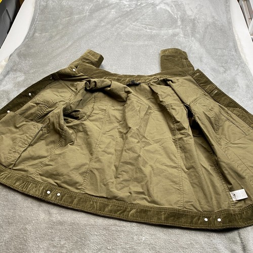 Talbots Corduroy Trucker Jacket Women 1X Olive Green Cotton Stretch Front Button - Picture 9 of 11
