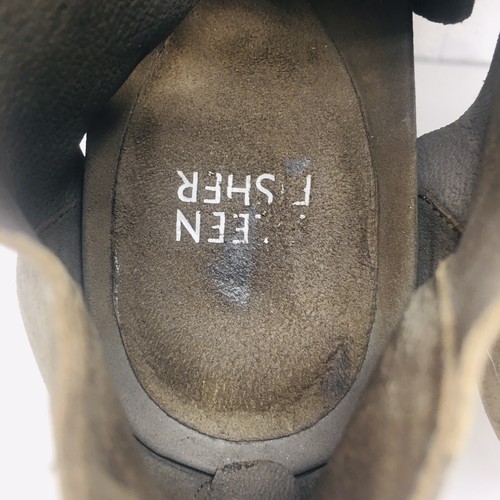 Eileen Fisher Sandals Womens 7.5 Sport Gray Leather Wedge Ankle Zip Comfort - Picture 13 of 13