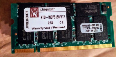 Kingston memory portable 512mb ddr-sdram pc2100 (ktd-insp8200/512) (740617066128)