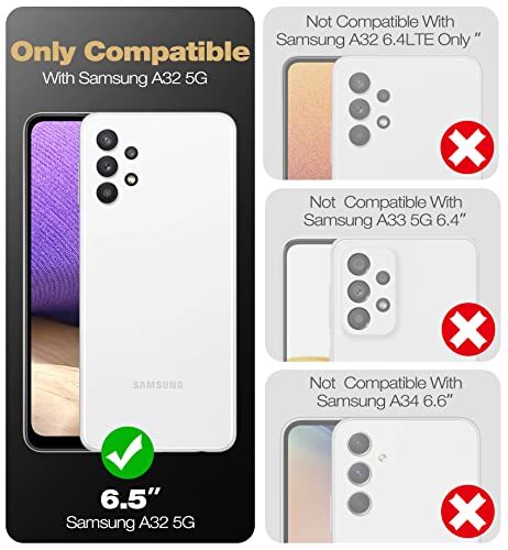 for Samsung Galaxy A32 5G Case, [Built in Screen Protector and Navy Blue - Picture 6 of 7