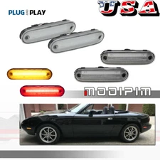 4pcs Clear LED Side Marker Lights Lens Front Rear FOR MAZDA MX-5 MIATA 1990-2005