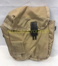 Military Style 2 QUART COLLAPSIBLE CANTEEN CARRIER COVER POUCH TAN NO STRAP VGC