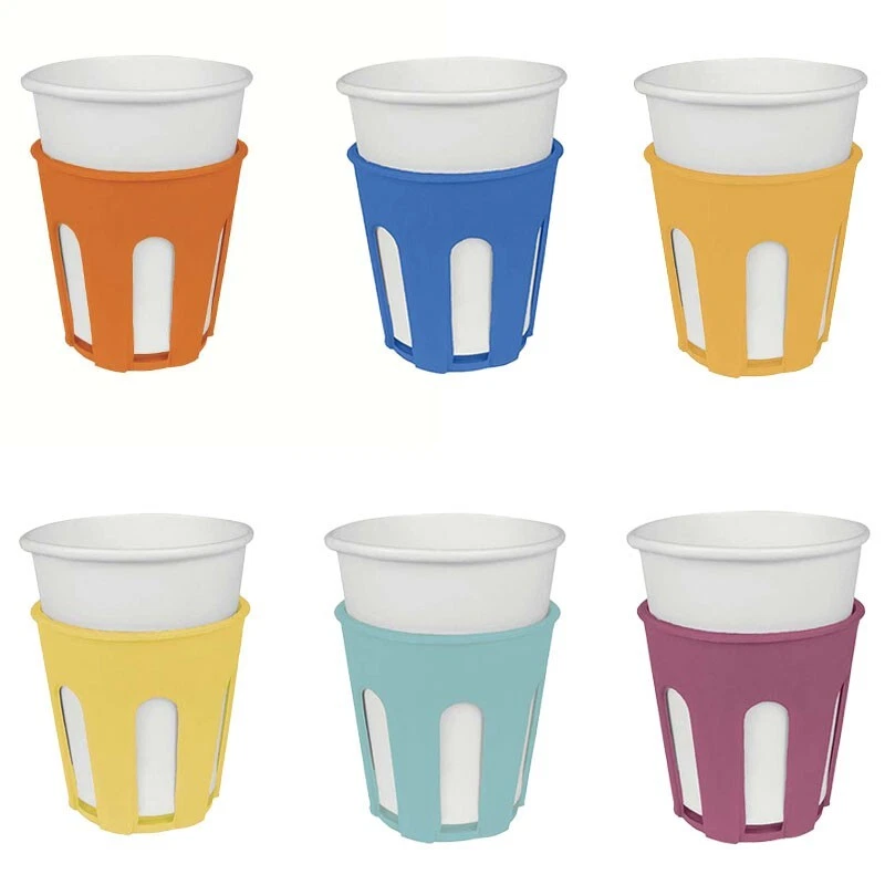 48 REGGI BICCHIERI PLASTICA PORTA BICCHIERI COLORATI SOTTOBICCHIERI ANTI CADUTA - Immagine 3 di 4