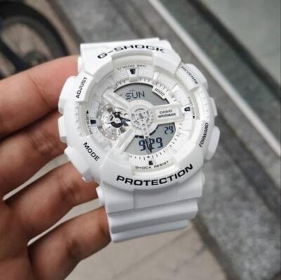 Casio G-Shock GA-110MW-7A Marine White Resin Analog Digital Men's