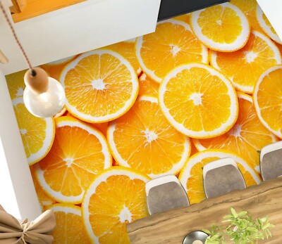 3D Orange Fruit PKE3370 Floor WallPaper Murals Wallpaper Mural Print Bea