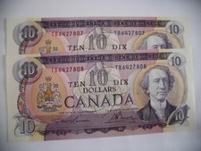 Canada $10 1971, P-88c, UNC price per note