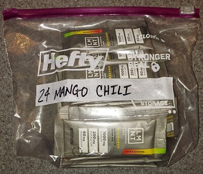 LMNT Mango Chili Recharge Electrolyte Drink Mix Zero Sugar 1g Carbs 24 Packets