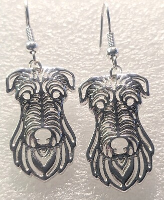 Irish Wolfhound Dog Silver Alloy Hook Drop Earrings Jewelry