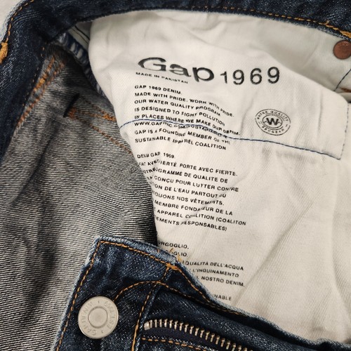 Gap Jeans Mens W36 L32 Blue SLIM Straight 1969 Denim ZIP Fly - Picture 9 of 14