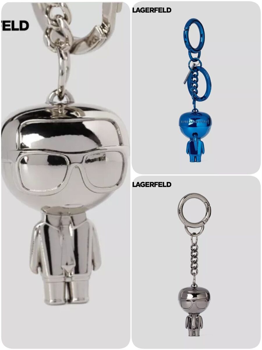 キーホルダー・キーリング KARL LAGERFELD K/IKONIK 2.0 KARL CHARM KEYCH Karl Lagerfeld K/IKONIK Metal KARL Keychain Silver Gunmetal