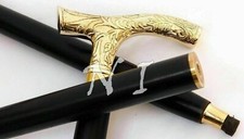 Brass Victorian Handle Walking Stick Vintage Style Nautical Gift Wooden Cane