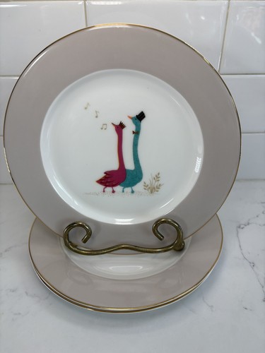 4-Sara Miller London Portmeirion Luncheon Dessert Salad Cake Plates New With Tag - Picture 5 of 15