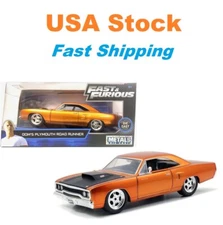 Fast And Furious 1970 Dom's Plymouth Road Runner Jada,Diecast Toy Car 8.5", 1:24