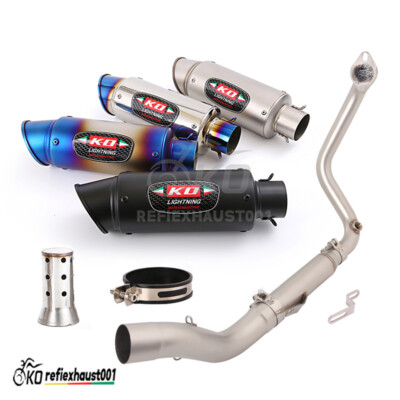 For ZONTES GK350 R X T 2022-24 Full Exhaust System Front Link Pipe Muffler Tips