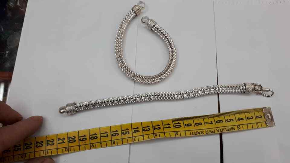 Bracelet Serpent 'Le Bain' En Laiton Argenté - Taille Réglable 20-21 Cm - Bijou Ethnique Artisanal