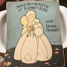 Snow White & Rose Red Other Stories Childrens Book Saalfield 1936 Lithograph Art