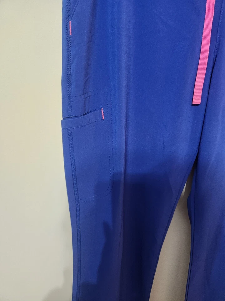 Pantalones Médicos Smitten Para Mujer Talla TXS Azul Caribe Cordón Cintura Alto Foto 4 de 4
