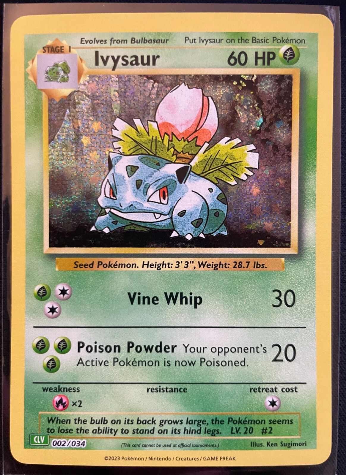 Ivysaur Holo 002/034 English Pokemon Trading Card Game Classic 2023