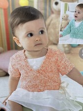 Sirdar 1361 knitting pattern Easy DK textured wrapover ballet cardigans 0-7 Yrs