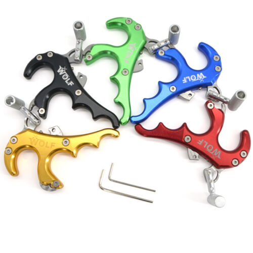 Compound Bow Release Aids 4 Finger Grip Thumb Trigger Archery Hunting Target - Picture 3 of 20