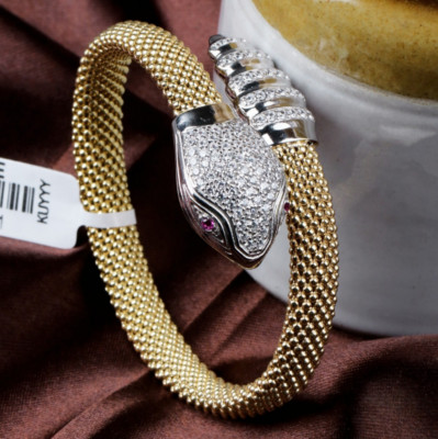 Achats Bracelet ancien unique CZ snack serpent manchette ouvert en argent sterling 925