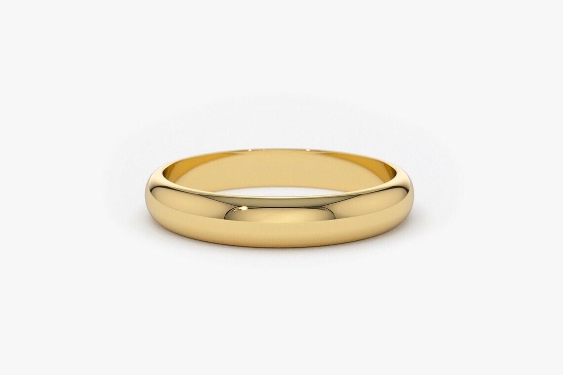 Goldring 585 14 Karat Ehering Trauring 3mm breit Band Ring Braut Gold Gelbgold