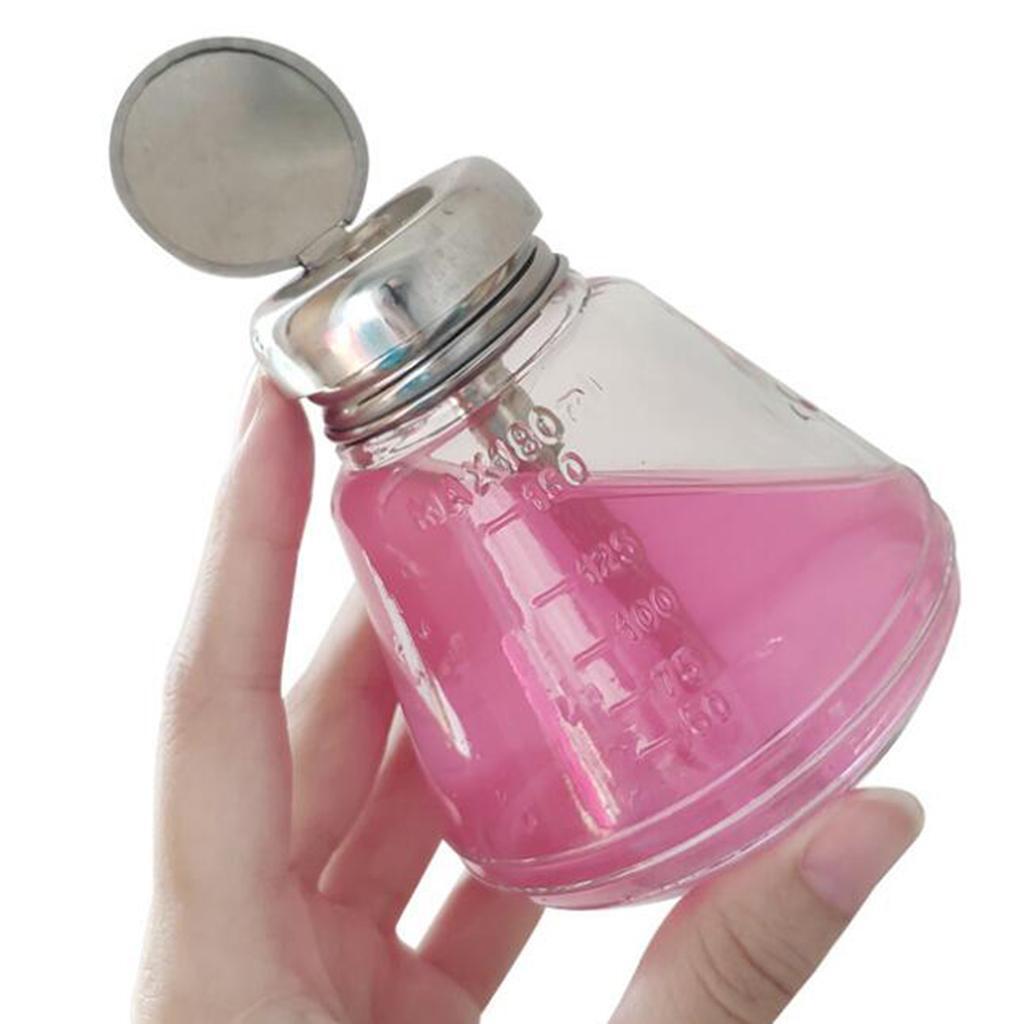 Flacons Pompe En Verre Pour Dissolvant - Lot De 3 - 180ml - Transparent
