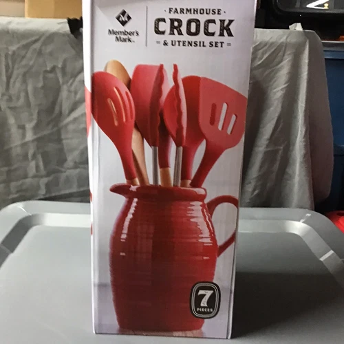 Farmhouse Crock And Utensil Set Members Mark