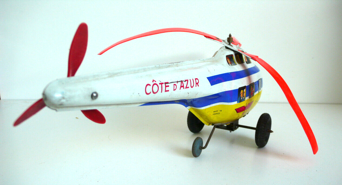 Jouet ancien JOUSTRA hélicoptère Vintage (e