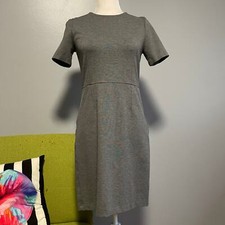 J Crew Gray Ponte Knit Short Sleeve Dress 4 Work Cocktail